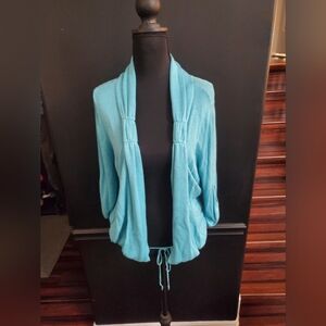 Worthington Turquoise Open-Front Women's Sweater Cardigan